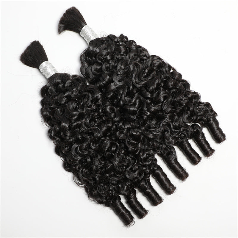 Perismoda Braiding Hair Burmese Curly Bulk Human Hair for Boho Braids 1PC